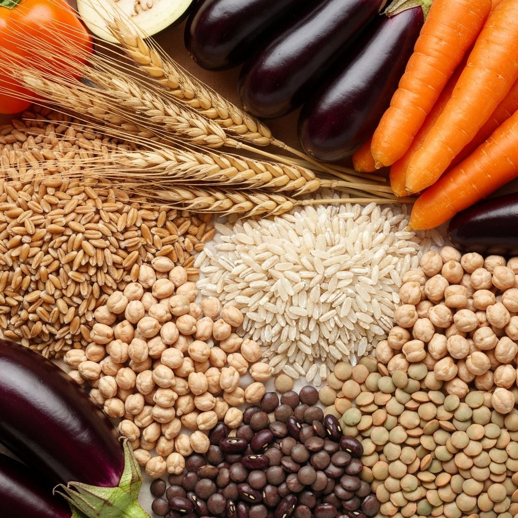 Detailed close-up of nutritious foods