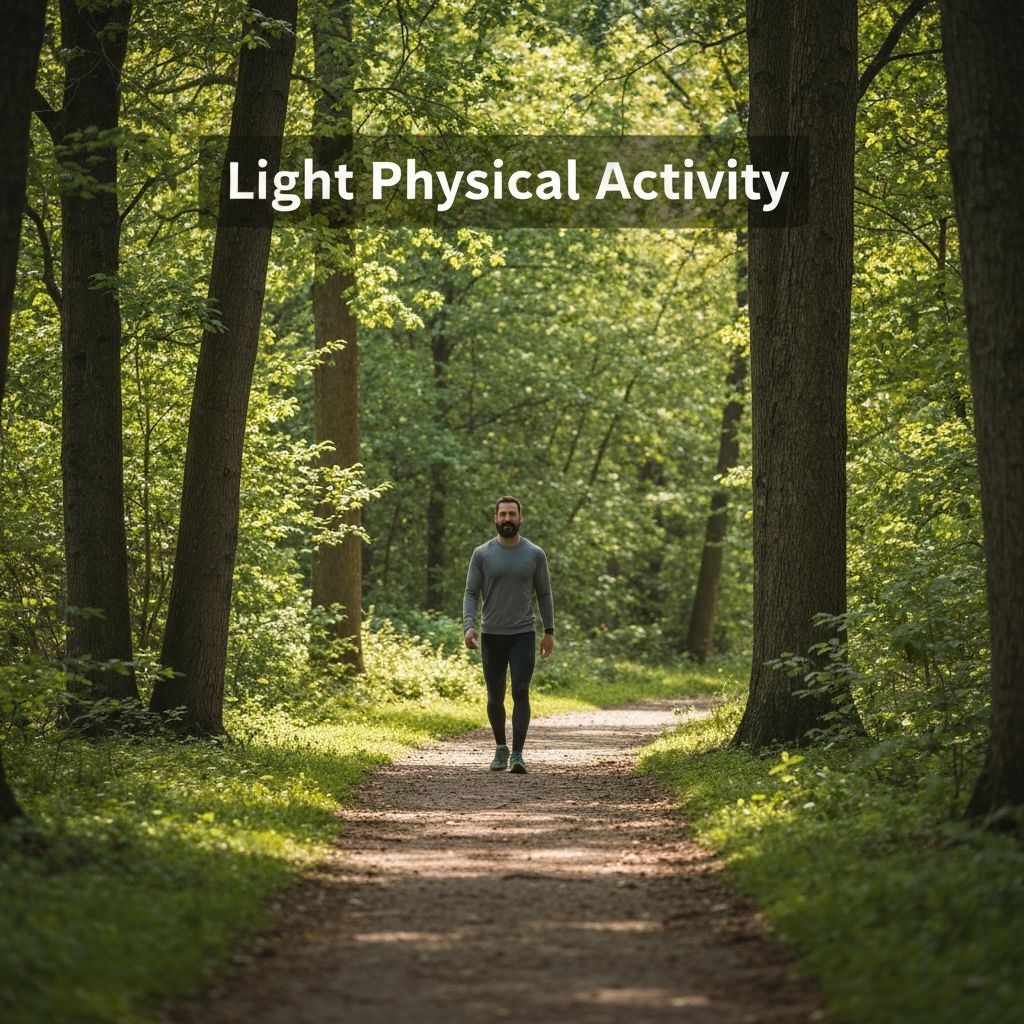 Person doing light physical activity in nature