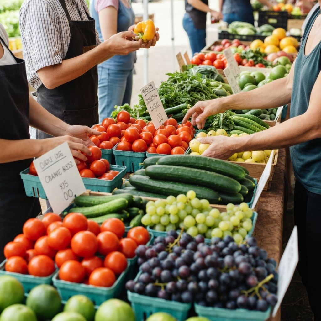 Organic produce at market